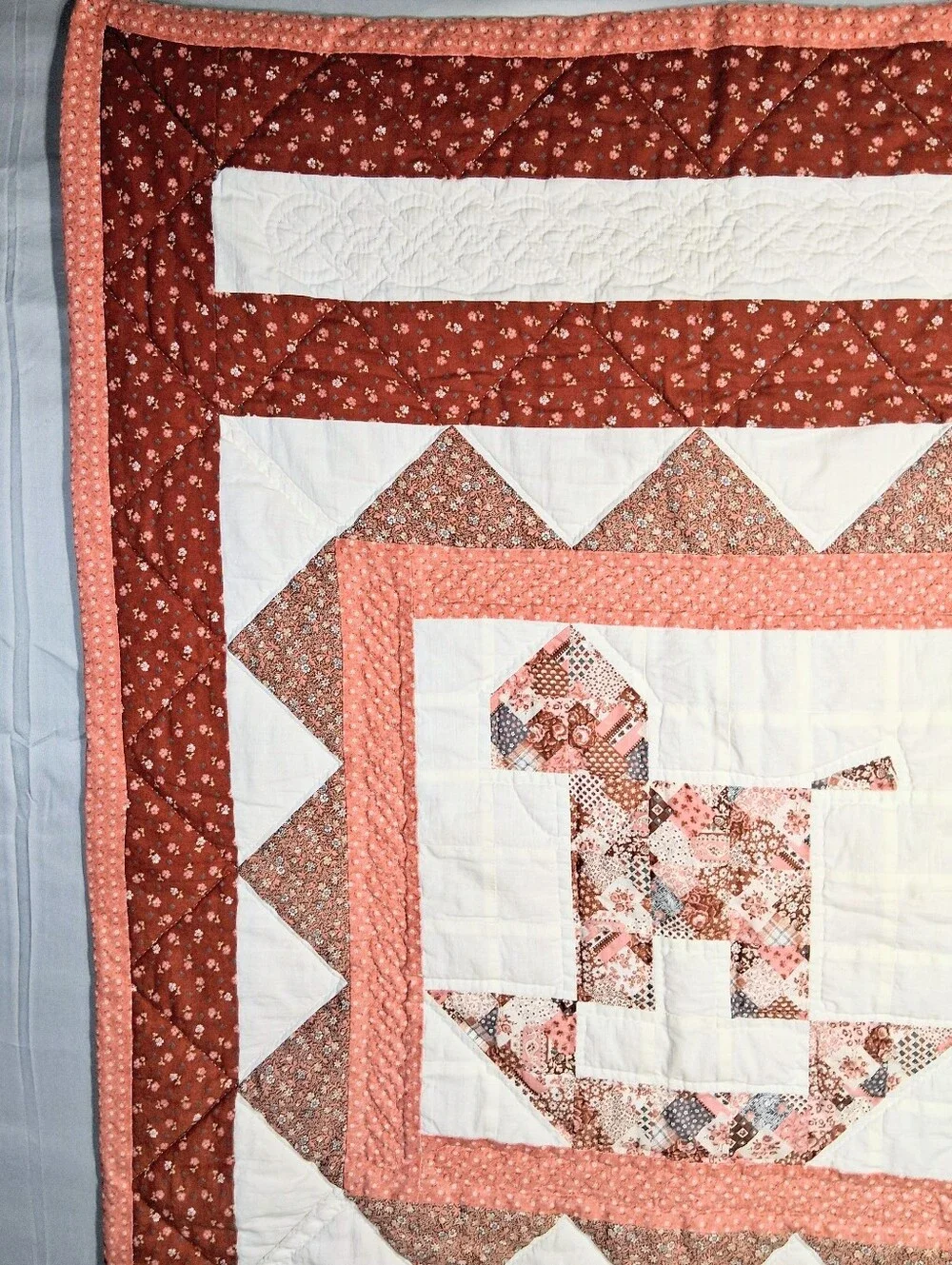 Cute Hand-made 42×30 Celtic Stitch Lightweight Wall Hanging/Baby Blanket/Quilt